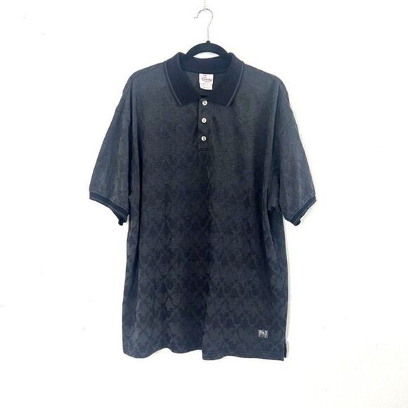 Vintage 90s Disney Store Mickey Mouse Argyle Grey Short Sleeve Polo Shirt XL - Picture 1 of 12